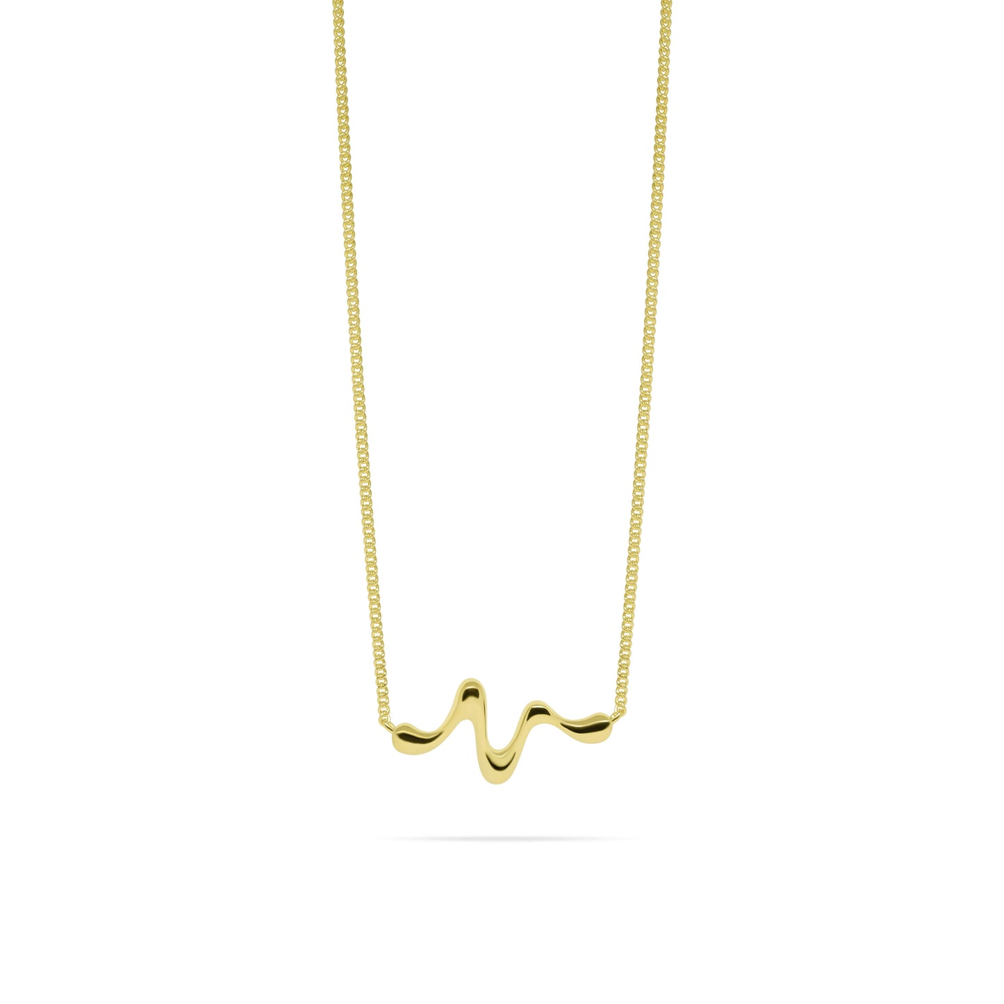Liquid Heartbeat Halsband, 14K Guldpläterat 925 Silver