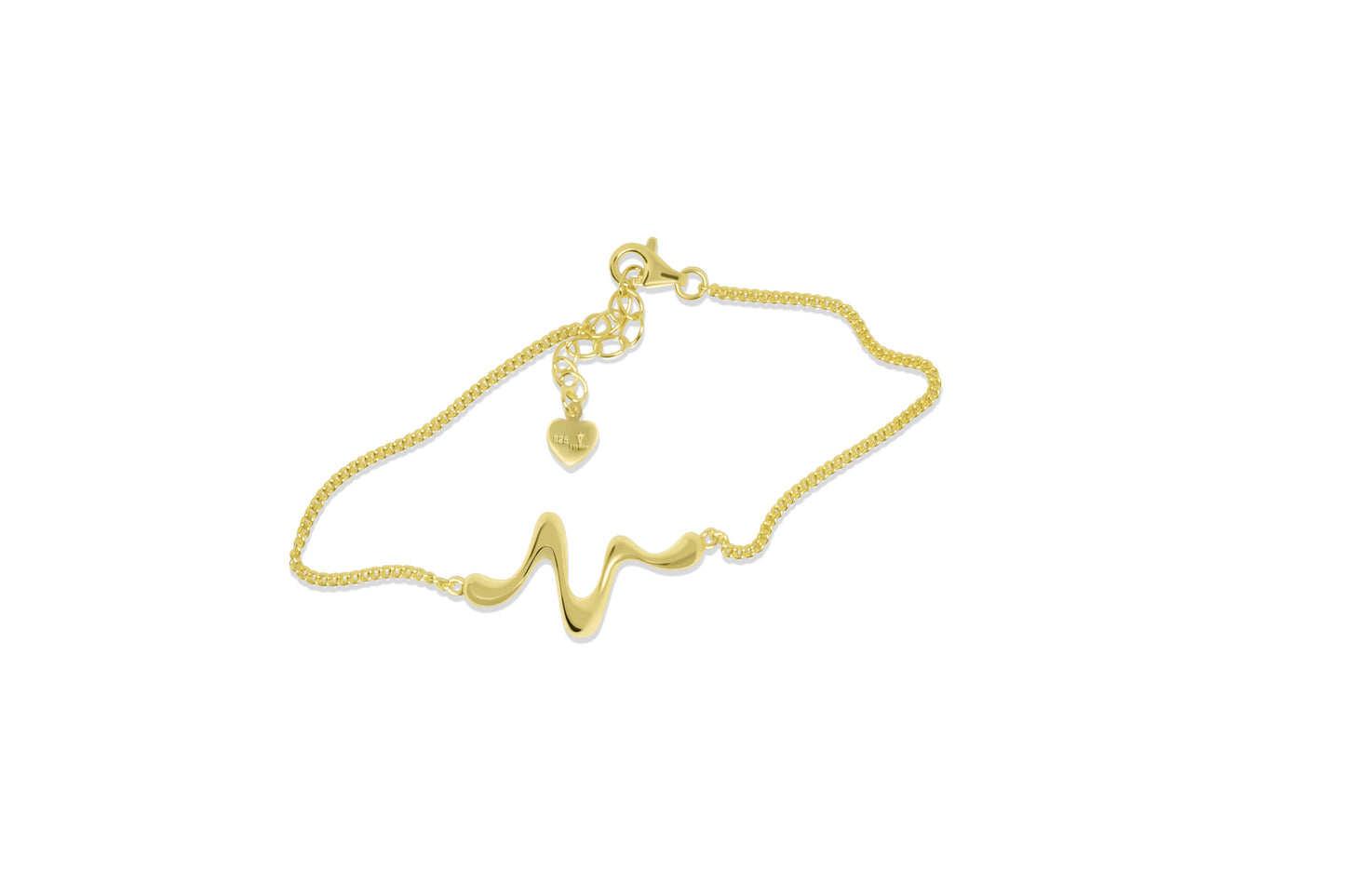 Liquid Heartbeat Armband, 14K Guldpläterat 925 Silver