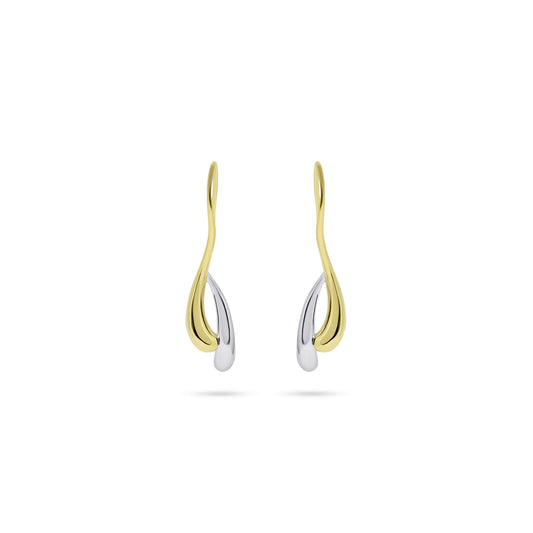 Liquid Duo Örhängen, 14K Guld-Rhodium pläterat 925 Silver