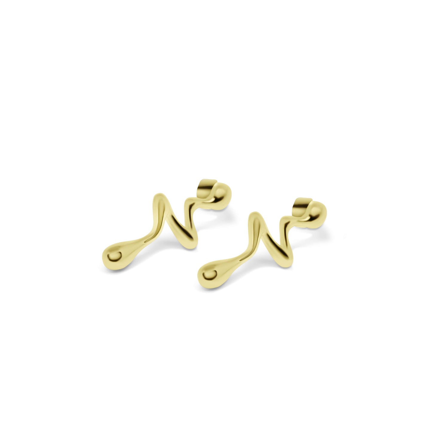 Liquid Flow Örhängen, 14K Guldpläterat 925 Silver