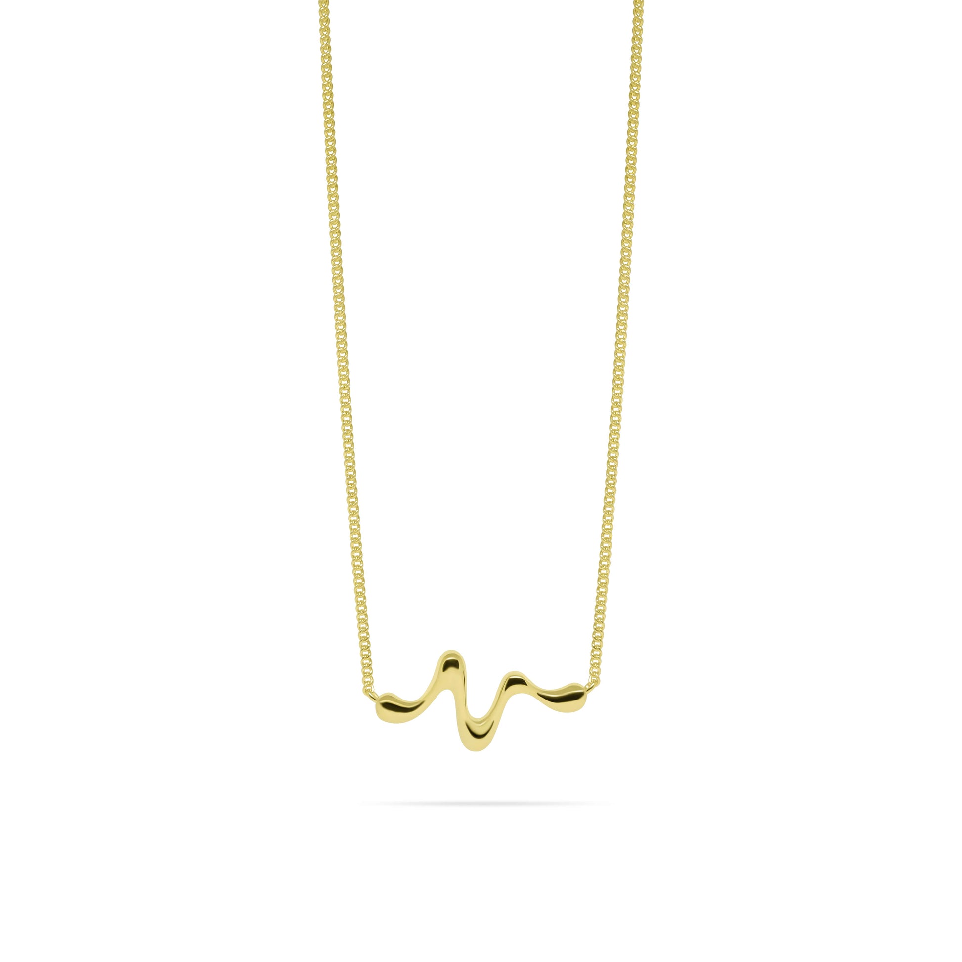 Liquid Heartbeat Halsband, 14K Guldpläterat 925 Silver