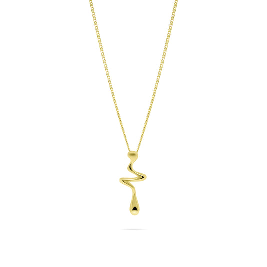 Liquid Flow Halsband, 14K Guldpläterat 925 Silver