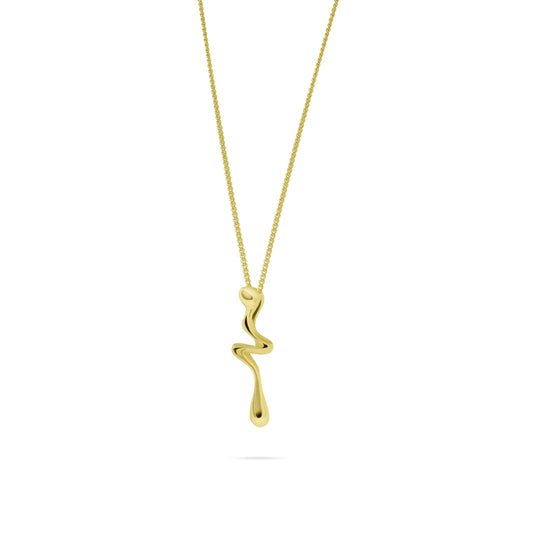 Liquid Flow Halsband, 14K Guldpläterat 925 Silver