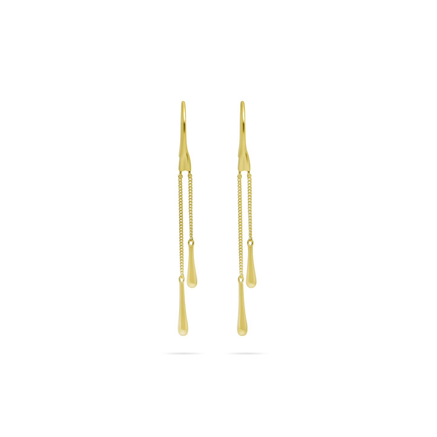 Liquid Drops Örhängen, 14k Guldpläterat 925 Silver