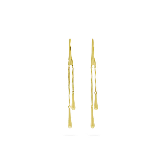 Liquid Drops Örhängen, 14k Guldpläterat 925 Silver