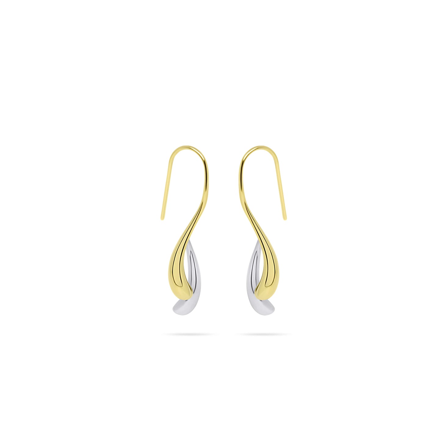 Liquid Duo Örhängen, 14K Guld-Rhodium pläterat 925 Silver