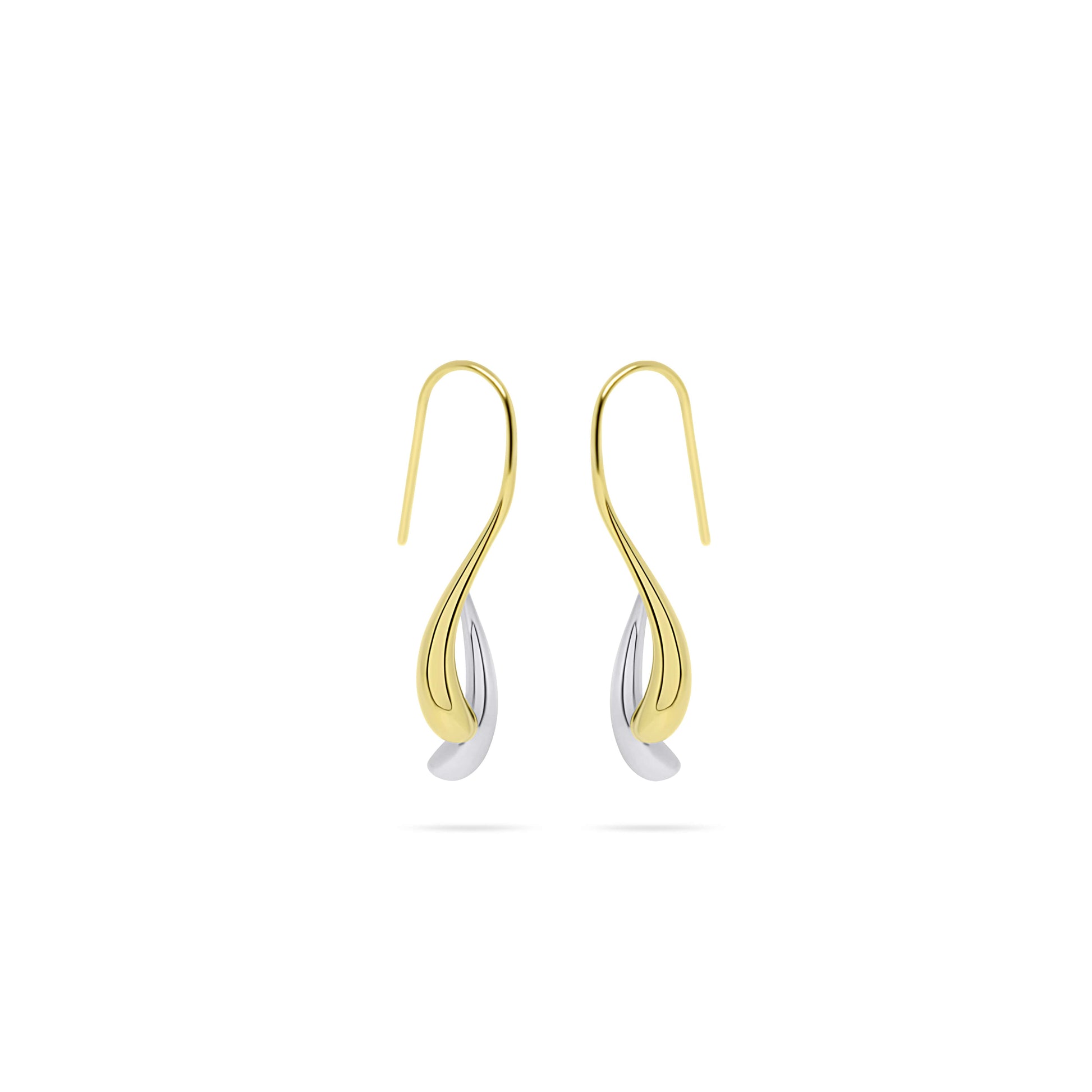 Liquid Duo Örhängen, 14K Guld-Rhodium pläterat 925 Silver