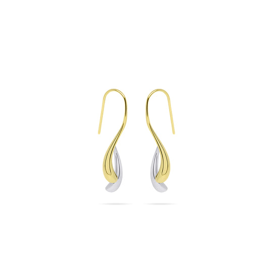 Liquid Duo Örhängen, 14K Guld-Rhodium pläterat 925 Silver