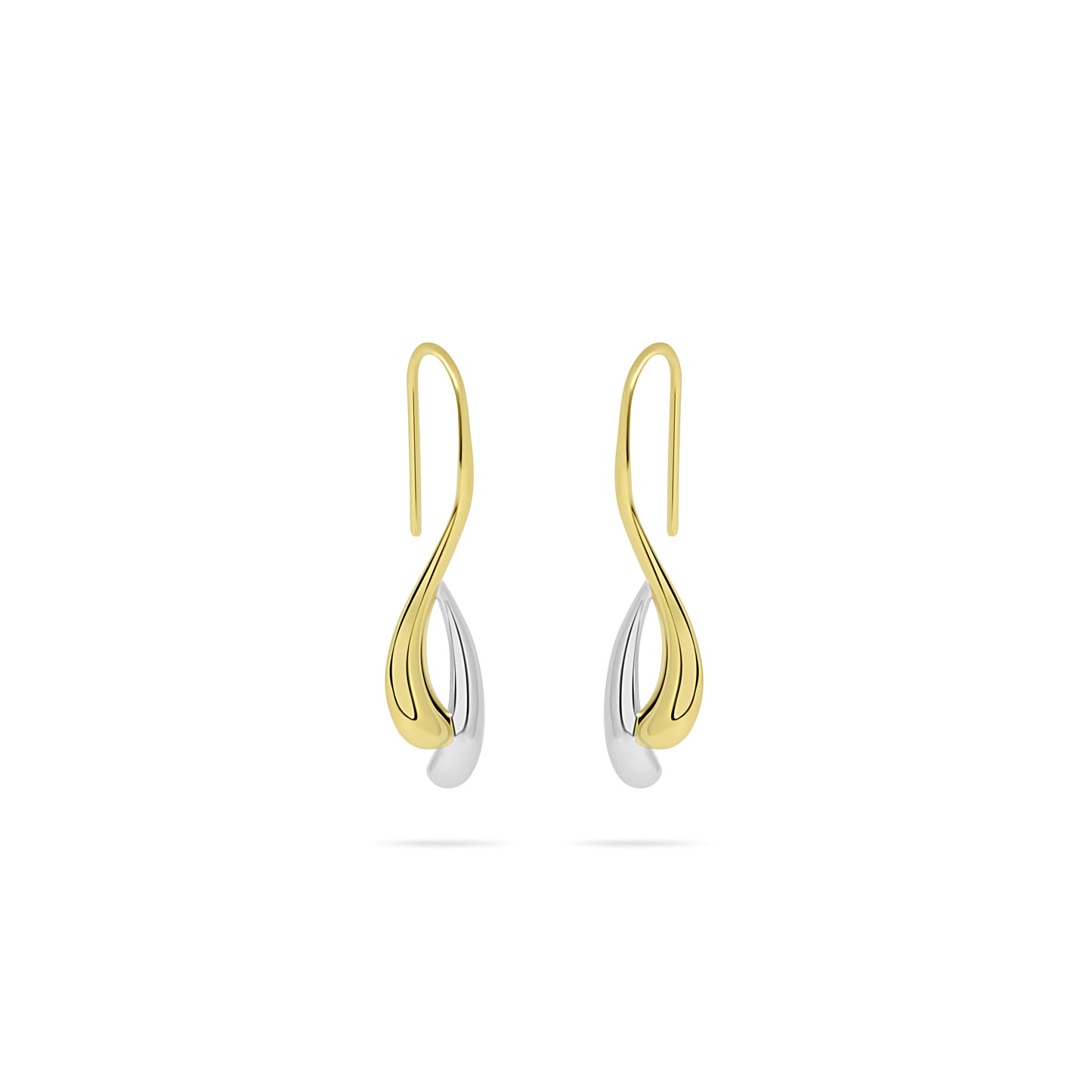 Liquid Duo Örhängen, 14K Guld-Rhodium pläterat 925 Silver