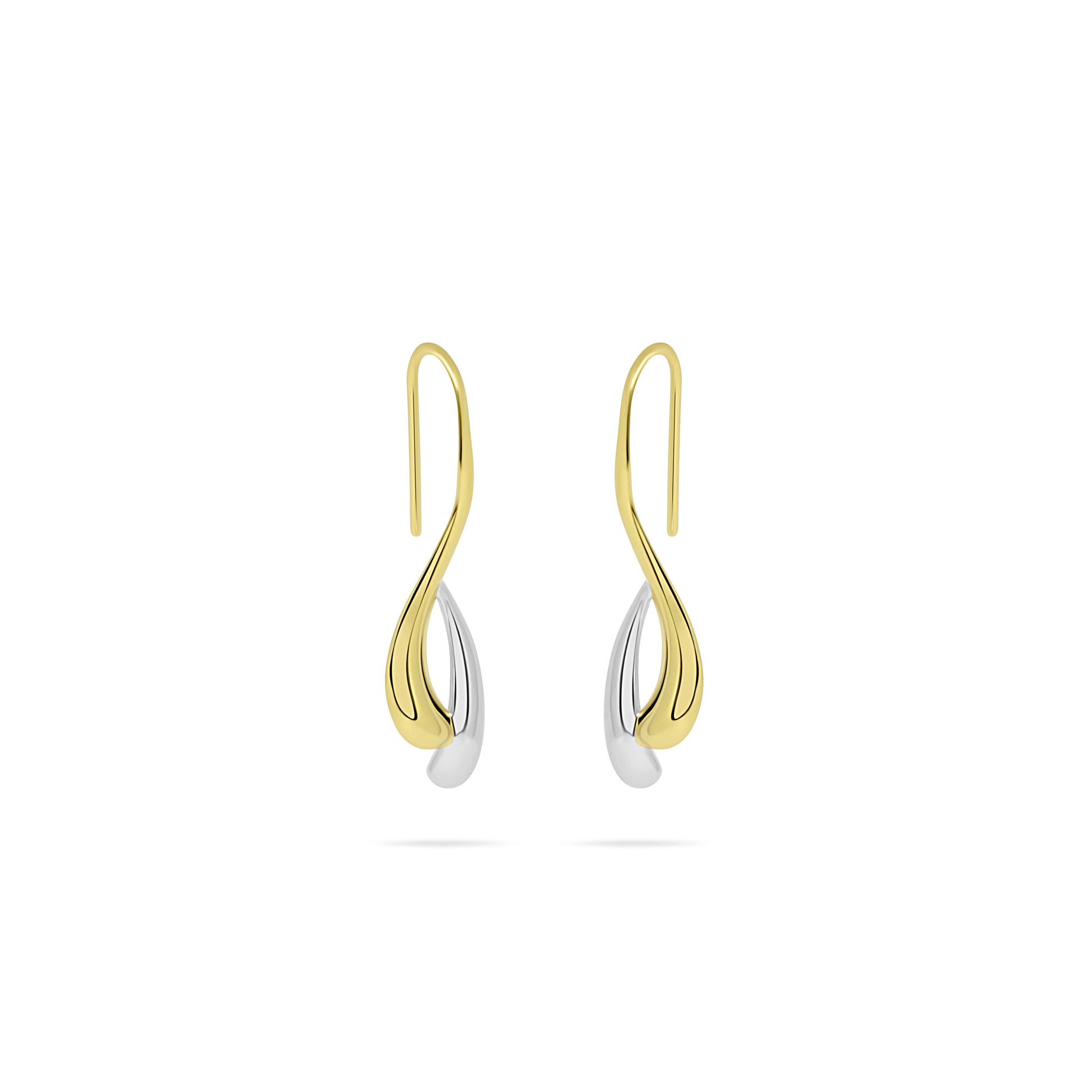 Liquid Duo Örhängen, 14K Guld-Rhodium pläterat 925 Silver