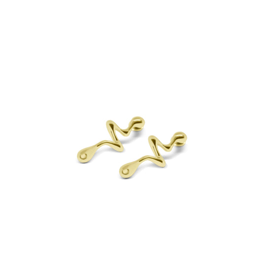Liquid Flow Örhängen, 14K Guldpläterat 925 Silver